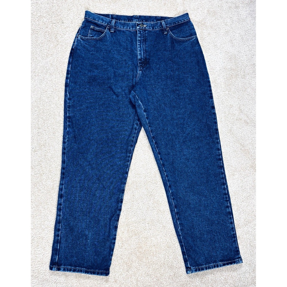 Wrangler Blues Women Dark Wash Blue Denim Straight Leg Jeans Regular Fit 18 x 32